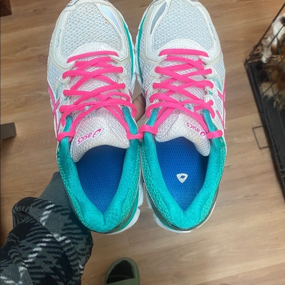 ASICS Gel Kayano 21 Women’s Running Sneakers Size 8 “White Pink Emerald Green” - Picture 15 of 16